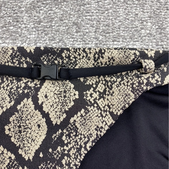 Andie Riviera Bikini Bottom Womens Small Black Cream Snake Belt Swim AB362-SNA-S - Picture 5 of 9